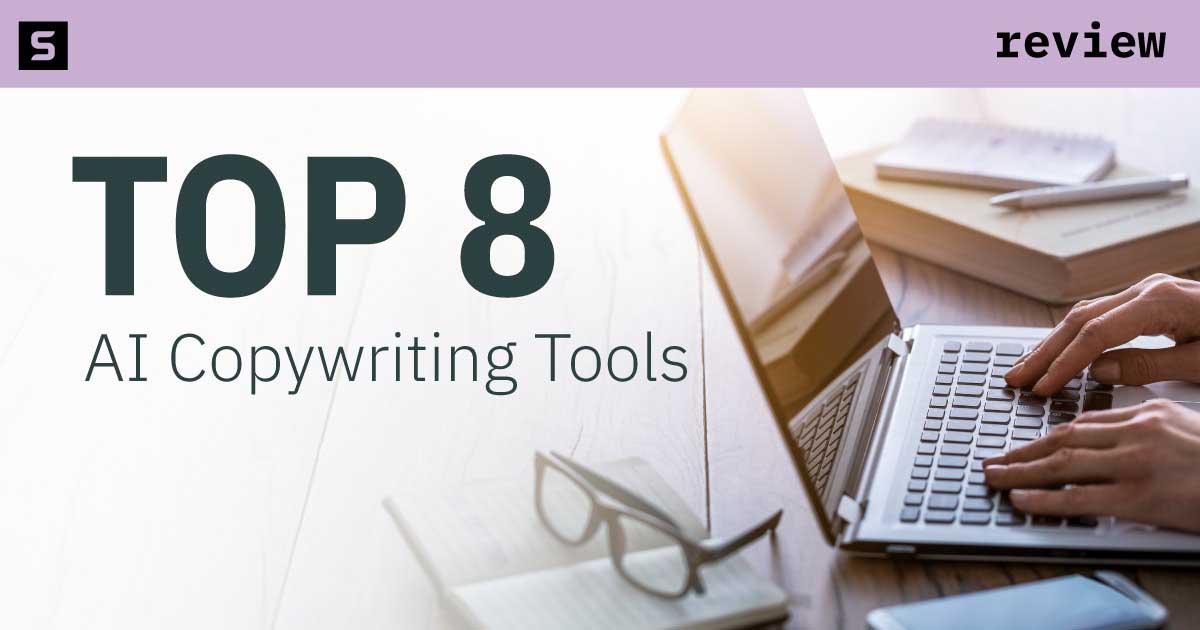 Woman using ai copywriting tools.