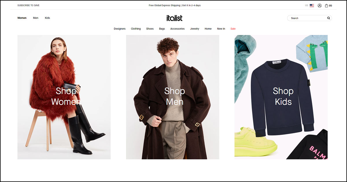 Italist website.